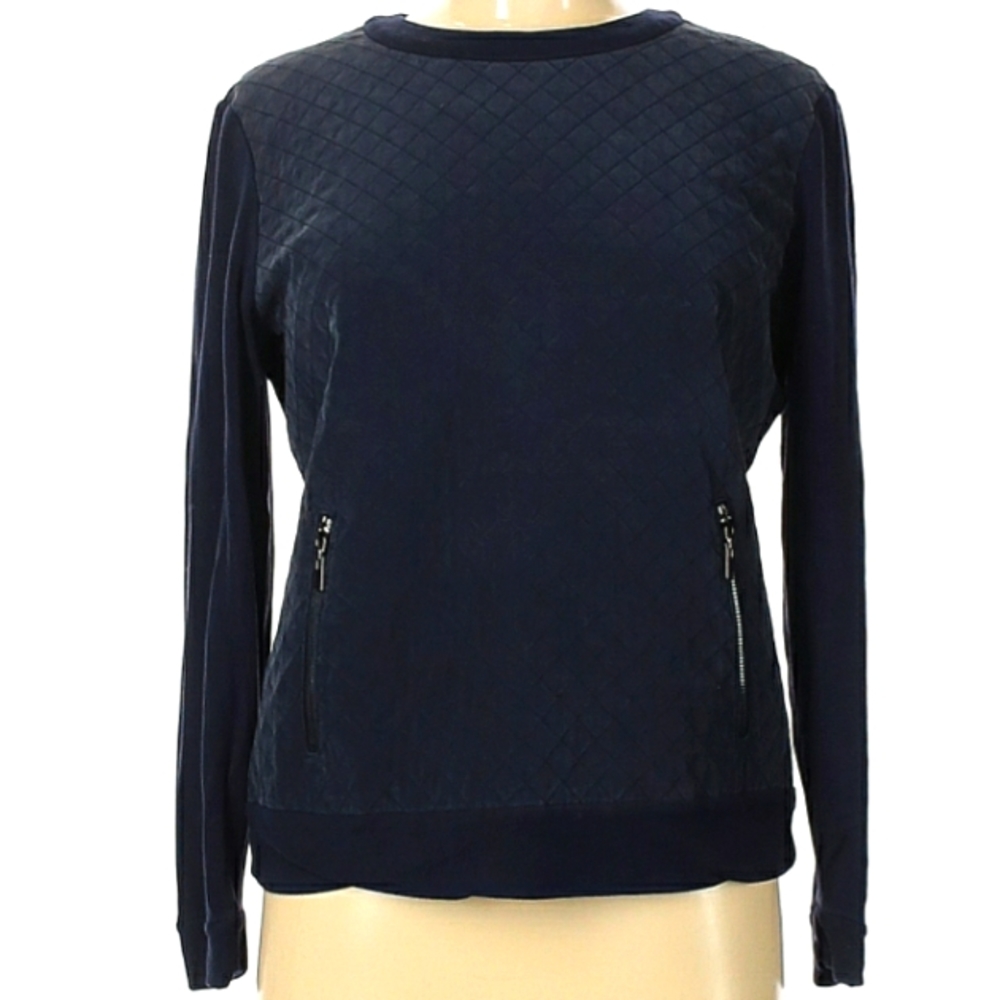 Per Se By Carlisle solid Navy pullover sweater